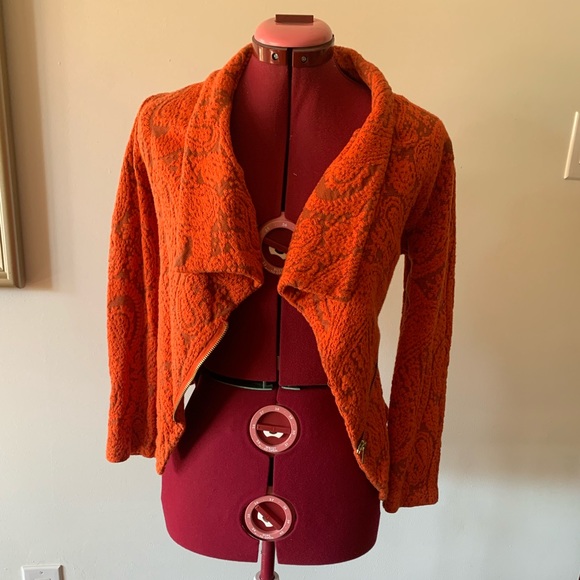 ANTHROPOLOGIE ORANGE JACQUARD JACKET/BLAZER - Picture 3 of 11